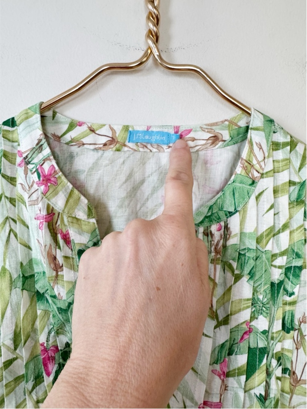 J. Mclaughlin Riviera Coral Gables Tropical Floral Linen Shirt Dress Pockets S - Picture 9 of 10